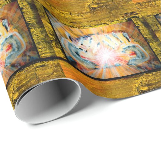 Papier Cadeau Mains de guérison (Coin rond)