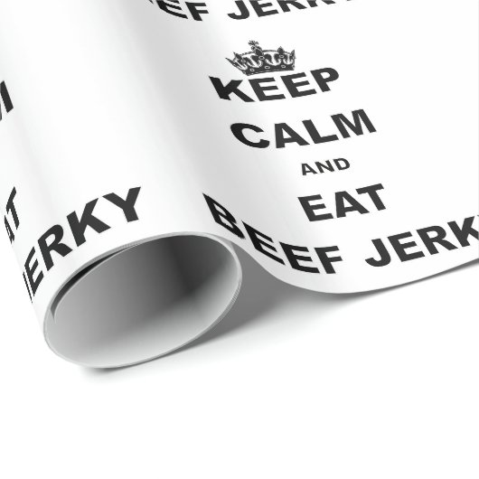 PAPIER CADEAU MAINTENEZ CALME ET MANGEZ LE BOEUF SÉCHÉ (Coin rond)