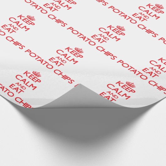 Papier Cadeau Maintenez calme et mangez les pommes chips (Coin)