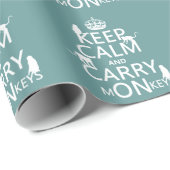 Papier Cadeau Maintenez calme et portez les singes - toutes les (Coin rond)