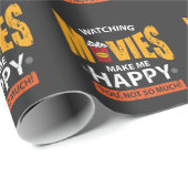 Papier Cadeau Maïs éclaté heureux de cinéma de films (Coin rond)