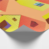 Papier Cadeau Maison à granges jaunes