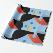 Papier Cadeau Maison bleue (Déroulé)