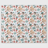 Papier Cadeau Maison d'automne confortable (Plat)