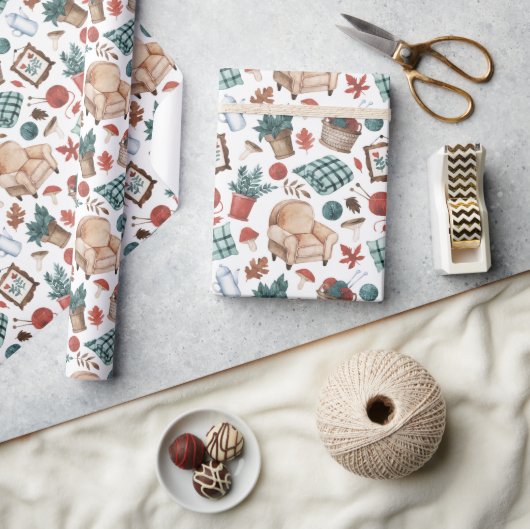 Papier Cadeau Maison d'automne cosy (Artisanat)
