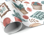 Papier Cadeau Maison d'automne cosy (Coin rond)