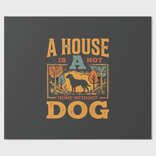 Papier Cadeau Maison de chien vintage (Plat)
