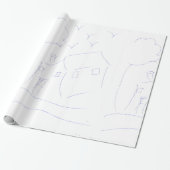 PAPIER CADEAU MAISON DE DESSIN À MAIN (Déroulé)