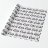 Papier Cadeau Maison de Noël à l'aquarelle (Déroulé)