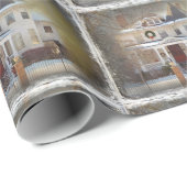 Papier Cadeau Maison de Noël victorienne (Coin rond)