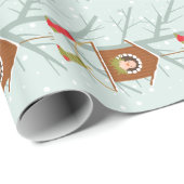 Papier Cadeau Maison de pain au gingembre de Noël (Coin rond)