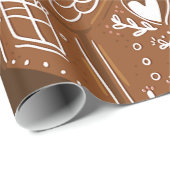 Papier Cadeau Maison de pain d'épices (Coin rond)