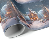 Papier Cadeau Maison de pain d'épices Noël (Coin rond)