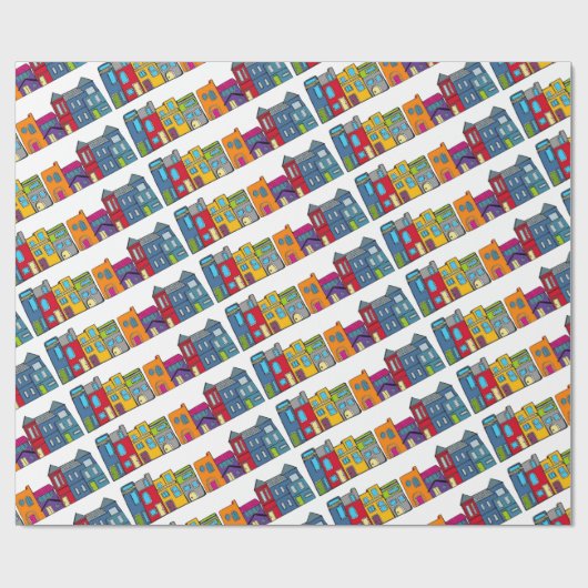 Papier Cadeau Maison de rangée Washington DC (Plat)