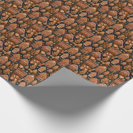 Papier Cadeau Maison en pain d'épice - Noël classique (Coin)