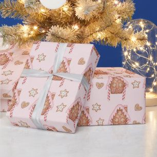 Papier Cadeau Maison en pain d'épices & Biscuit de Noël 