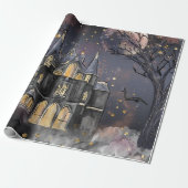 Papier Cadeau Maison hantée | Arbre à Pleines lunes Éffrayantes  (Déroulé)