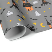 Papier Cadeau Maison hantée épouvantable Halloween (Coin rond)