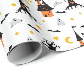 Papier Cadeau Maison hantée épouvantable Halloween (Coin rond)