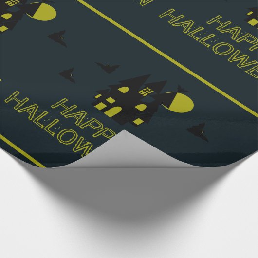 Papier Cadeau Maison hantée, Joyeux Halloween (Coin)