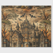 Papier Cadeau Maison Hantée Vintage (2) (Plat)