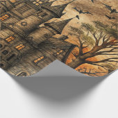 Papier Cadeau Maison Hantée Vintage (2) (Coin)