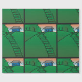 Papier Cadeau Maison Sur Green Hill (Plat)