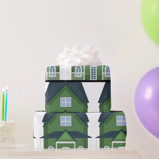 Papier Cadeau Maison verte