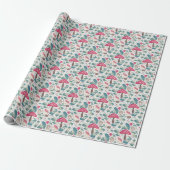 Papier Cadeau Maisonnette Blanche de Style Rétro (Déroulé)