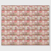 Papier Cadeau Maisons champignons roses (Plat)