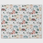 Papier Cadeau Maisons de neige (Plat)