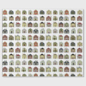 Papier Cadeau Maisons de Noël (Plat)