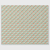 Papier Cadeau Maisons de Noël à Mint Green (Plat)