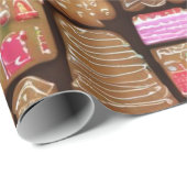 Papier Cadeau Maisons de pain d'épices (Coin rond)
