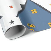 Papier Cadeau Maisons de ville adorables (Coin rond)