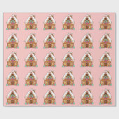 Papier Cadeau Maisons en pain d'épices papier à envelopper (Plat)
