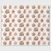 Papier Cadeau Maisons et hommes en pain d'épices (Plat)