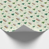 Papier Cadeau Maisons et sapins enveloppant du papier (Coin)