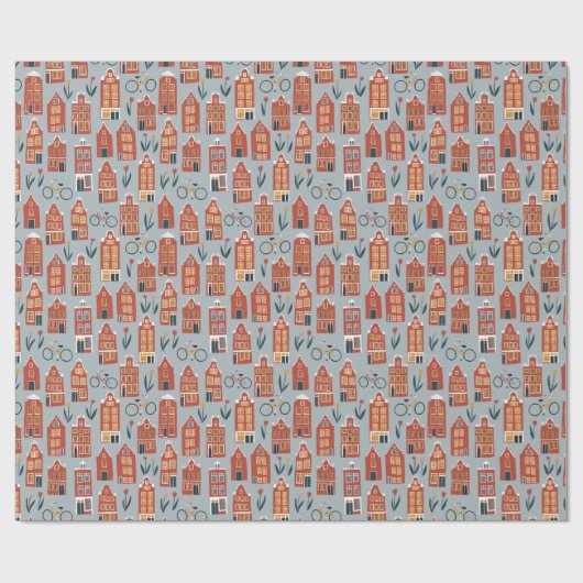 Papier Cadeau Maisons hollandaises sucrées papier enveloppant (Plat)