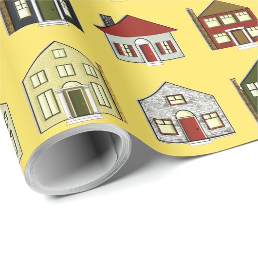Papier Cadeau Maisons immobilières (Coin rond)