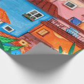 Papier Cadeau Maisons italiennes. Gouache tirée à la main (Coin)