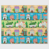 Papier Cadeau Maisons mignonnes (Plat)