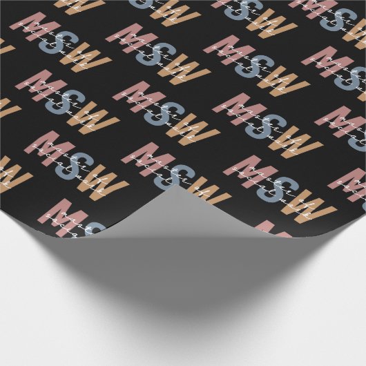 Papier Cadeau Maîtrise en travail social - Rétro Graduation (Coin)