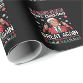 Papier Cadeau Make Christmas Great Again Trump Pajamas Ugly Xmas (Coin rond)