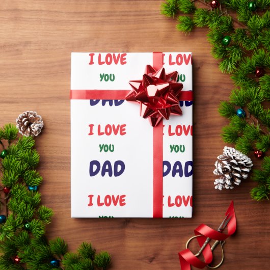 Papier Cadeau Make your own custom I Love you Dad (Cadeau de vacances)