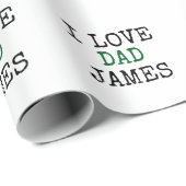 Papier Cadeau Make your own custom with name Father's (Coin rond)