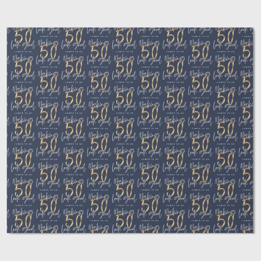 Papier Cadeau Making 50 look good gold birthday party napkins (Plat)