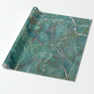 Papier Cadeau Malachite green marble texture, détail o structure