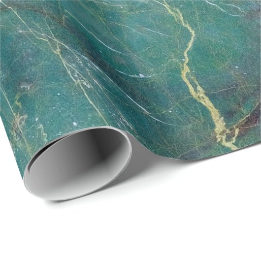 Papier Cadeau Malachite green marble texture, détail o structure (Coin rond)
