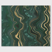 Papier Cadeau Malachite vert foncé et veines de strates de feuil (Plat)
